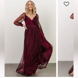 Deep red sparkly maxi dress
